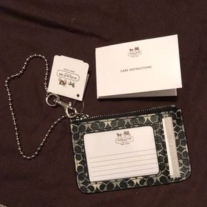 NWT Authentic Coach card holder with wristband